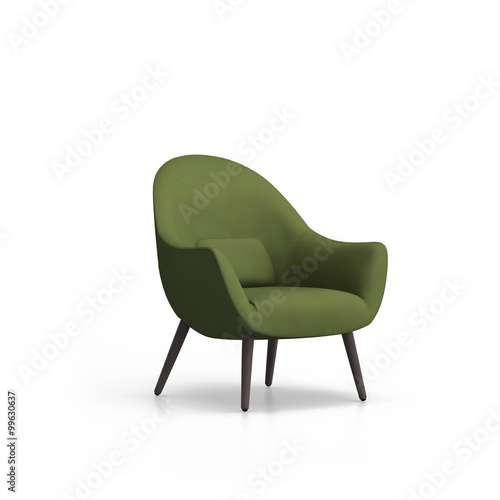 Isolated green armchair photo