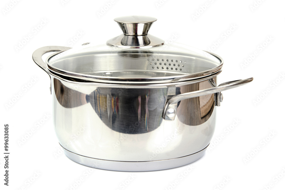 Shiny Metal Pan Isolated on a White Background Shiny Metal Pan Isolated on a White Background