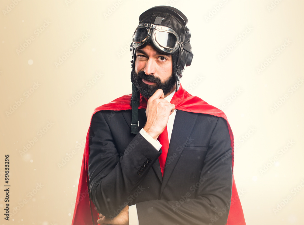 Super hero businessman thinking Super hero businessman thinking