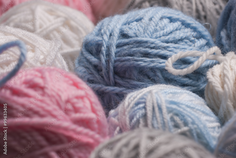 Yarns for knitting close-up Yarns for knitting close-up