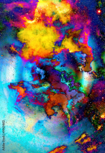Nebula, Cosmic space and stars, blue cosmic abstract background. Elements of this image furnished by NASA. © jozefklopacka