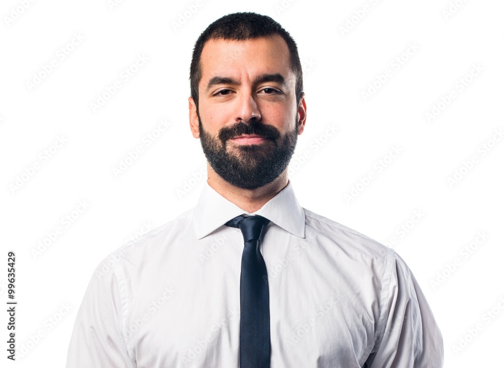 Businessman over white background Businessman over white background