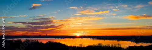 Texas Lake Sunrise Panorama photo