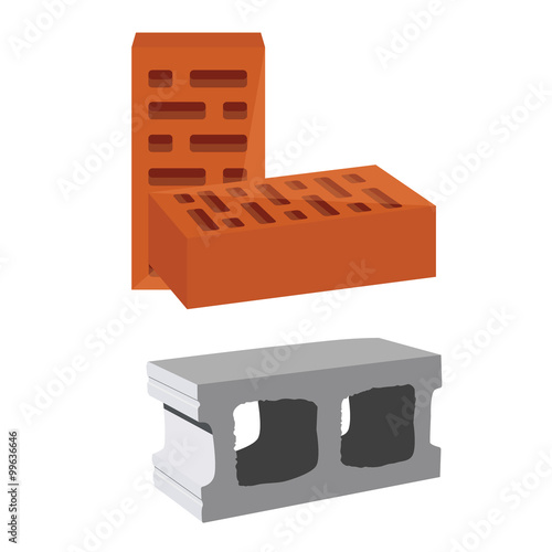Brick and cement block