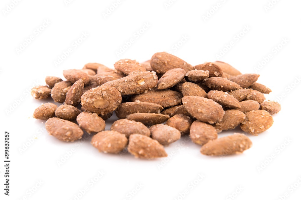 Almonds over white Almonds over white