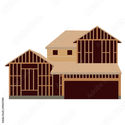 Wooden unfinished house