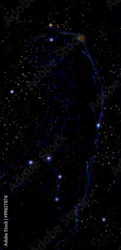 Nebula, Cosmic space and stars, black cosmic abstract background.