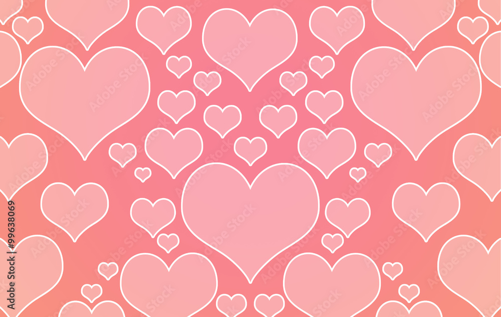 Different Red Heart Shape Background