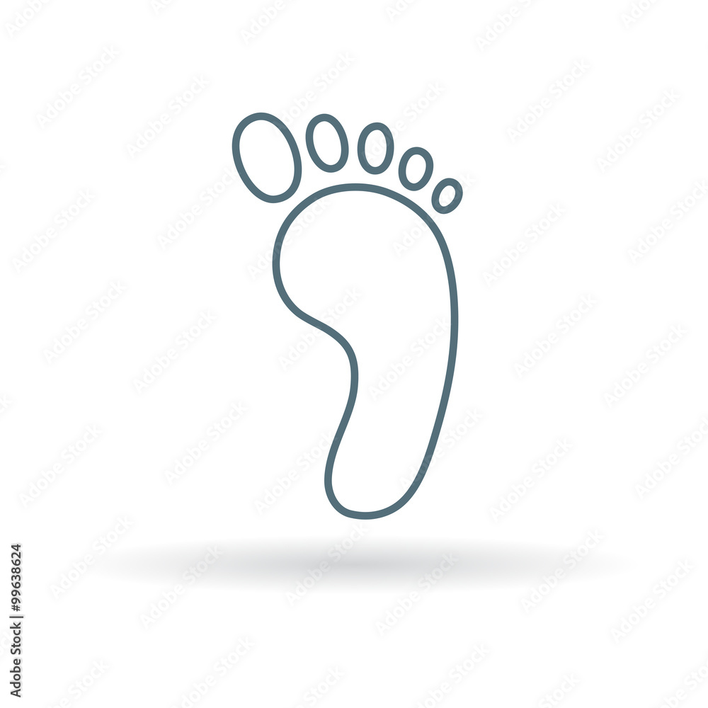 Foot icon. Footprint sign. Barefoot symbol. Thin line icon on white background. Vector illustration. Foot icon. Footprint sign. Barefoot symbol. Thin line icon on white background. Vector illustration.
