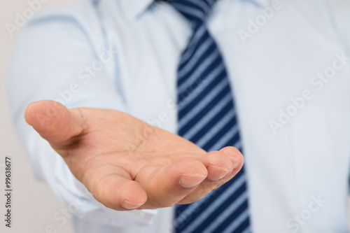 Businessman with empty hand