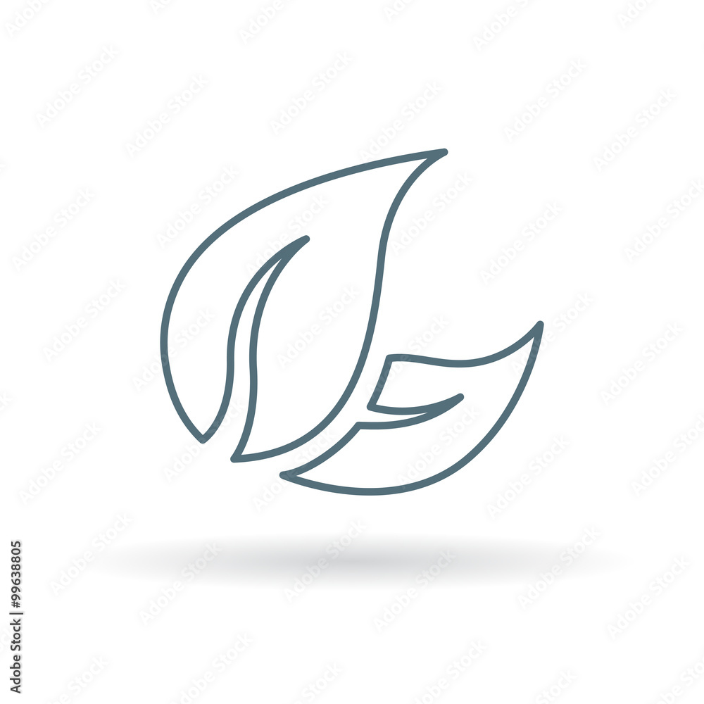 Leaves icon. Leaf sign. Leaves symbol. Thin line icon on white background. Vector illustration. Leaves icon. Leaf sign. Leaves symbol. Thin line icon on white background. Vector illustration.