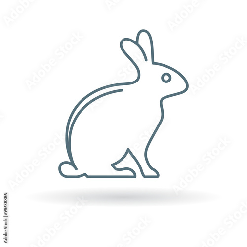 Bunny rabbit icon. Bunny rabbit sign. Bunny rabbit symbol. Thin line icon on white background. Vector illustration. © JoelMasson
