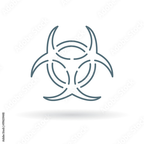 Danger biohazard icon. Danger biohazard sign. Danger biohazard symbol. Thin line icon on white background. Vector illustration.