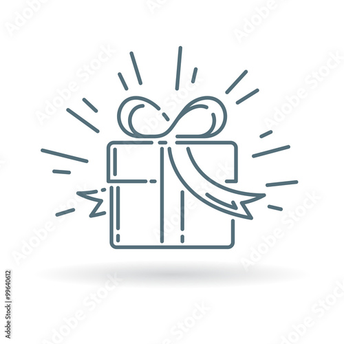 Christmas Gift Box Icon Present Sign Birthday Gift Symbol Thin Line Icon On White Background Vector Illustration Stock Vector Adobe Stock Christmas Gift Box Icon Present Sign Birthday Gift Symbol Thin Line Icon On White Background Vector Illustration Stock Vector Adobe Stock