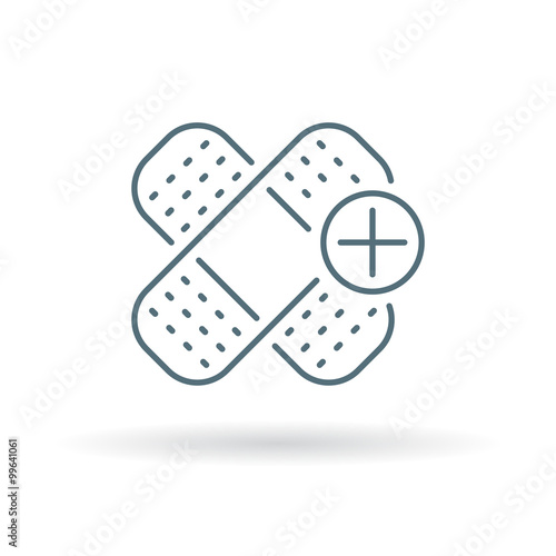 Bandage line icon on white background vector illustration