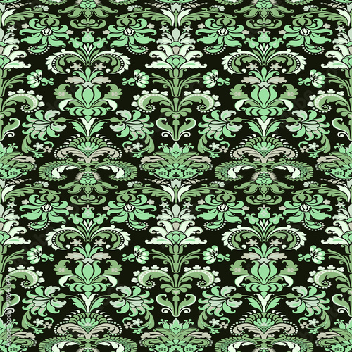 colorful damask seamless floral pattern background