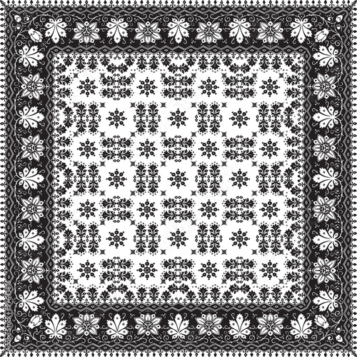 abstract ethnic shawl floral pattern design