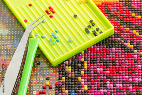 DIY Diamond Painting closeup