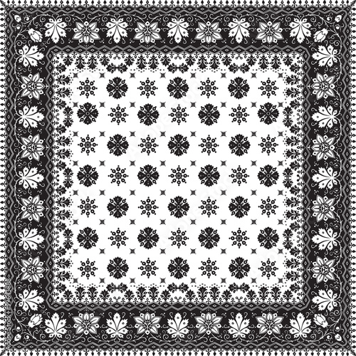 abstract ethnic shawl floral pattern design