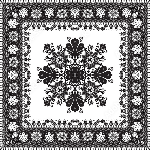 abstract ethnic shawl floral pattern design