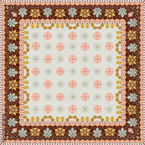 abstract ethnic shawl floral pattern design