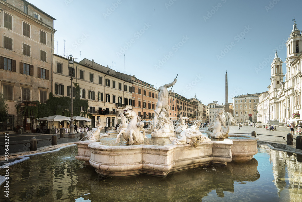 Piazza Navona in morning time, Rome. Italy