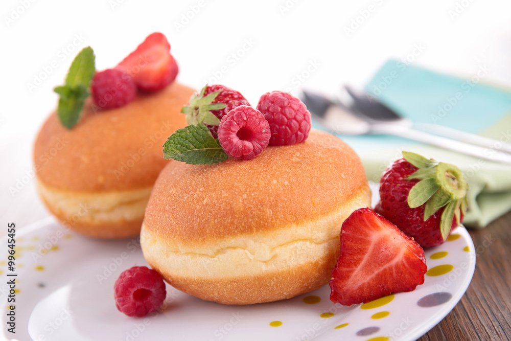 donut with berry donut with berry