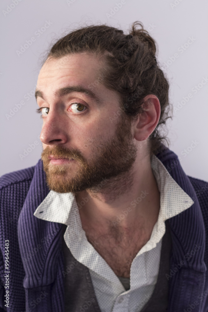 Obraz premium Man Bun Hairstyle