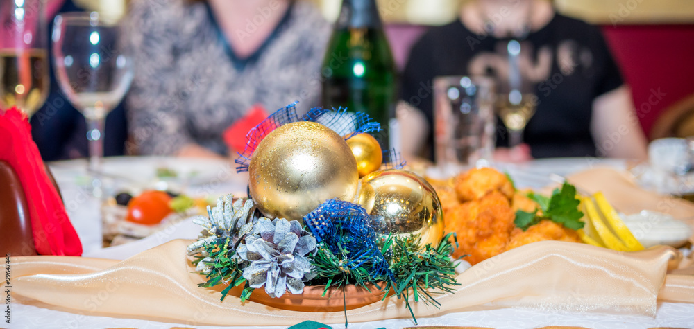 Traditionally decorated christmas table