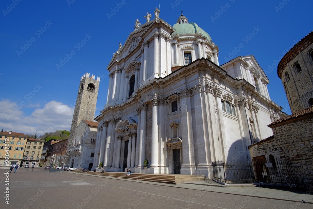 Two cathedrals of Brescia, Italy