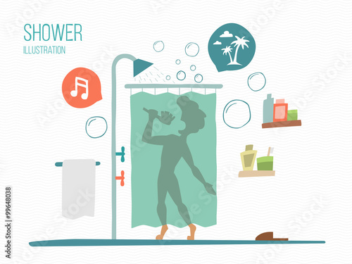man in a shower