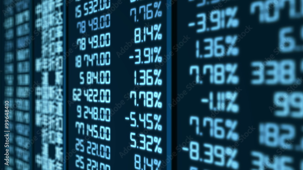 Stock market crash in China, pricing and quotes data updates on electronic board Stock market crash in China, pricing and quotes data updates on electronic board