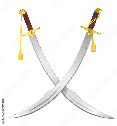 Tableau sur toile Crossed arabian scimitar swords