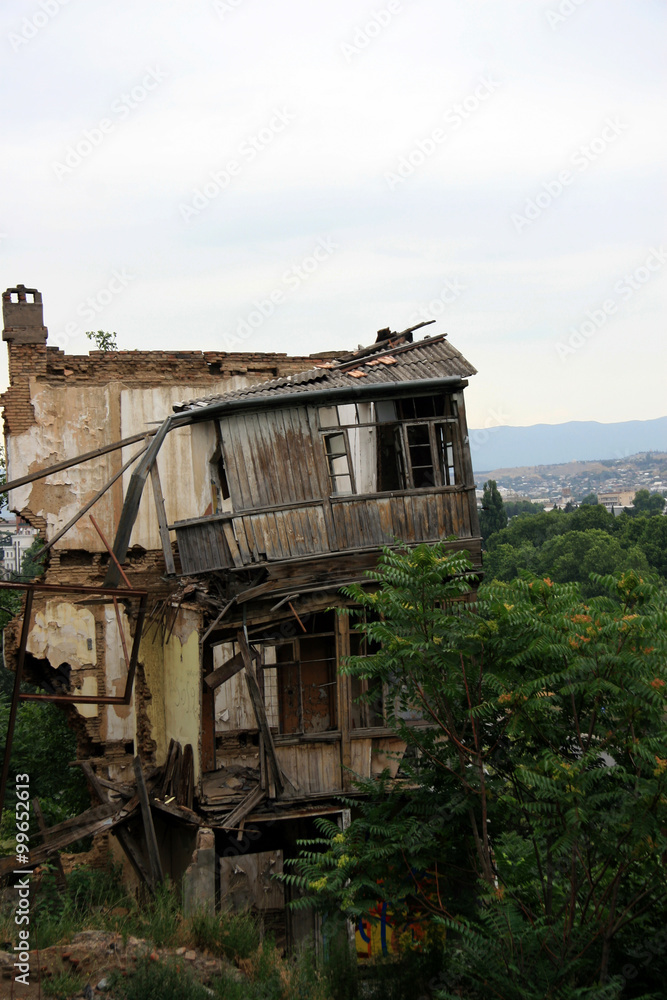 Ruin / Old crumbling building in Tbilisi (Georgia)