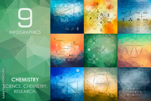 chemistry infographic with unfocused background