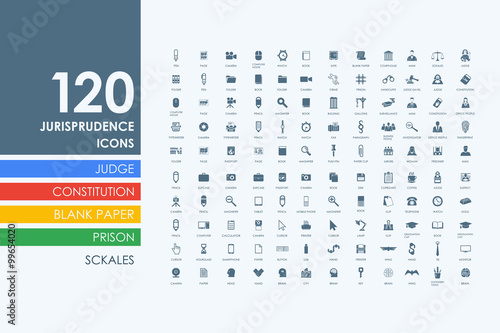 Set of jurisprudence icons