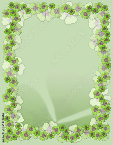 A floral arrangement with Iron Cross (Oxalis deppei) sometimes called 4-leaved clover photo