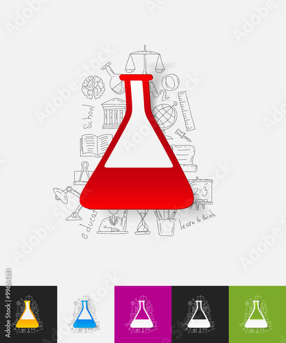 tube paper sticker with hand drawn elements