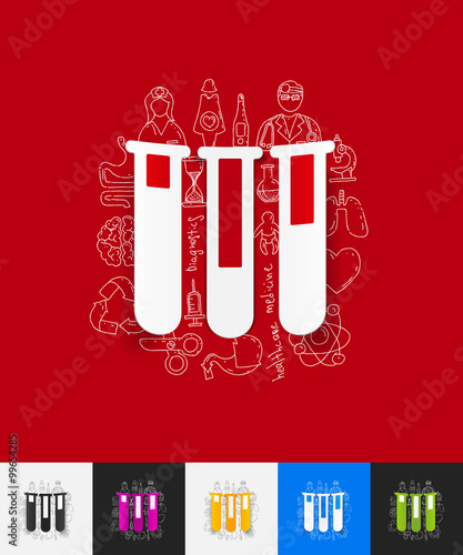 tube paper sticker with hand drawn elements