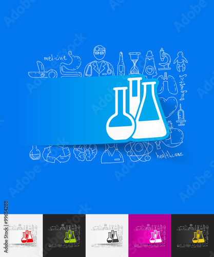 tube paper sticker with hand drawn elements