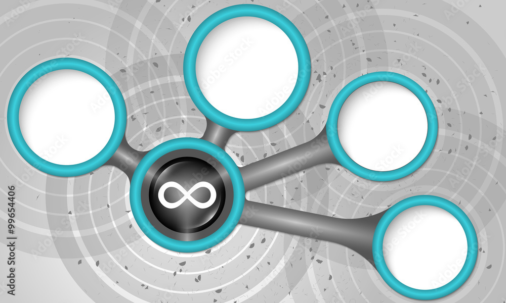 Obraz premium Vector circular text boxes for your text and infinity icon