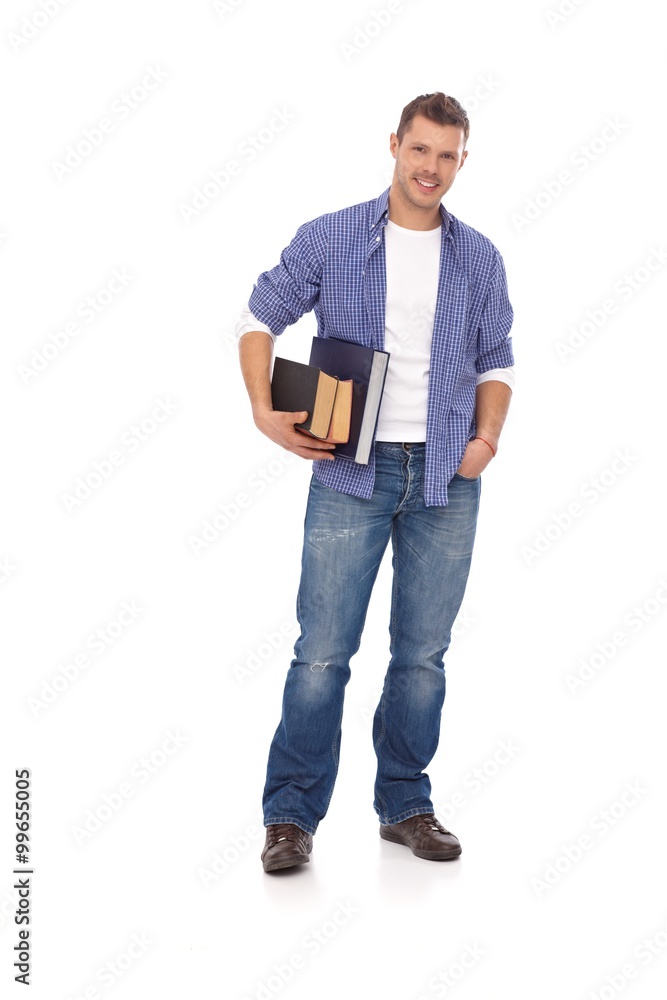 Casual student holding books Casual student holding books