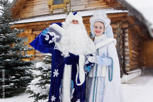 Russian Christmas characters: Ded Moroz (Father Frost) and Snegu