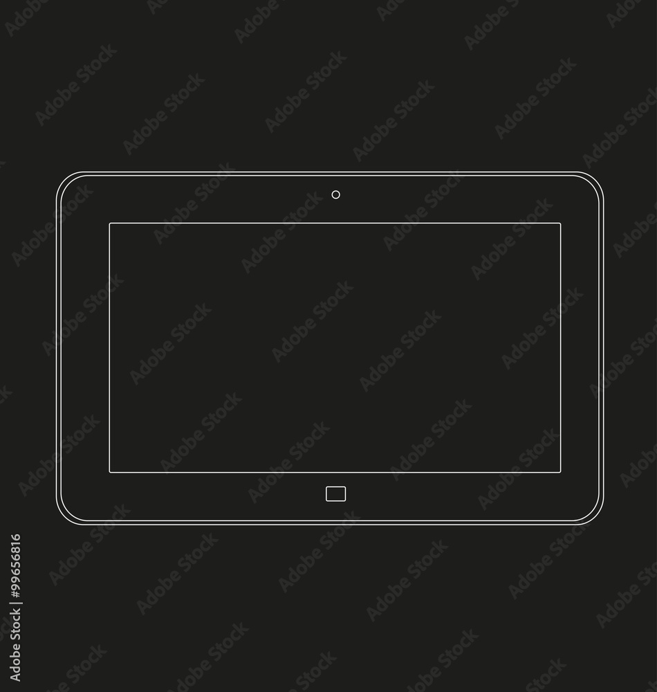 Mock up of a tablet on a black background Mock up of a tablet on a black background