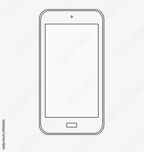 Mock up of a smartphone on a white background