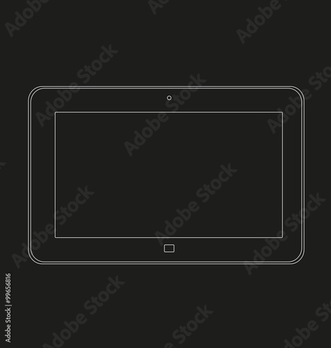 Mock up of a tablet on a black background