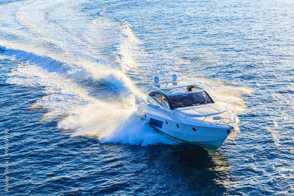 Fototapeta premium luxury motoryacht in navigation