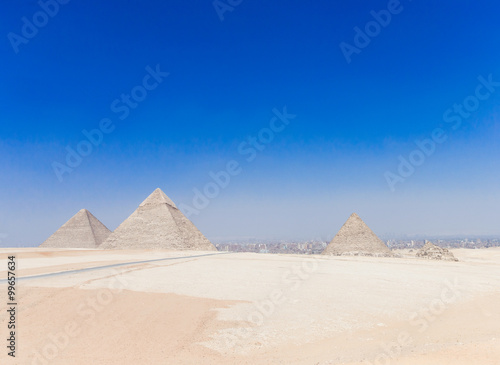 pyramids with a beautiful sky of Giza in Cairo  Egypt.