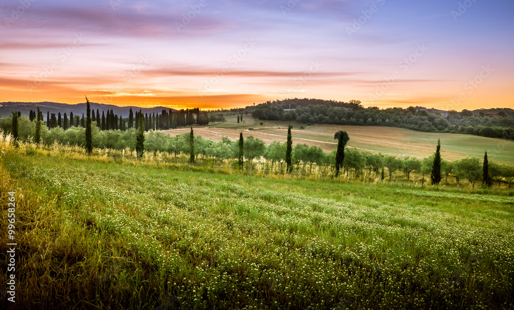 Amazing tuscan sunrise