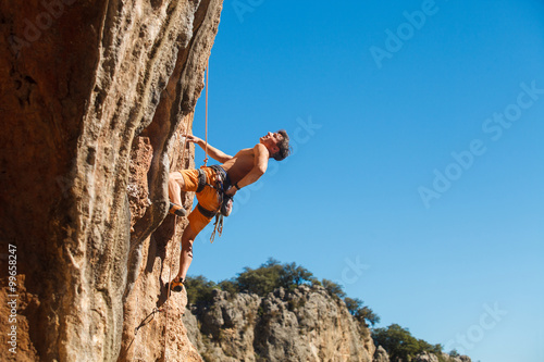 Rock climbing close-up